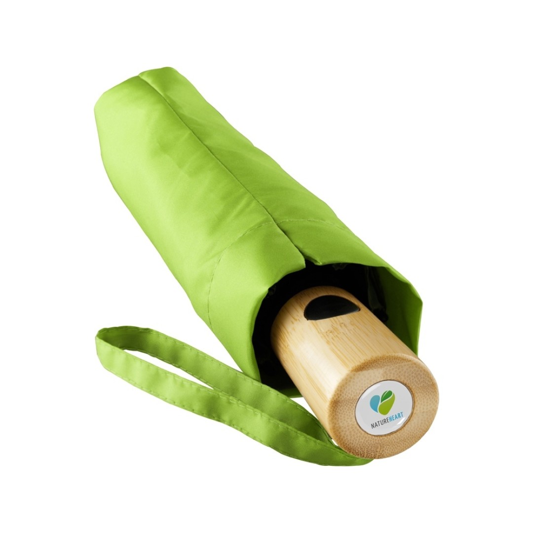 Зонт складной 5429 koBrella из бамбука, полуавтомат, лайм