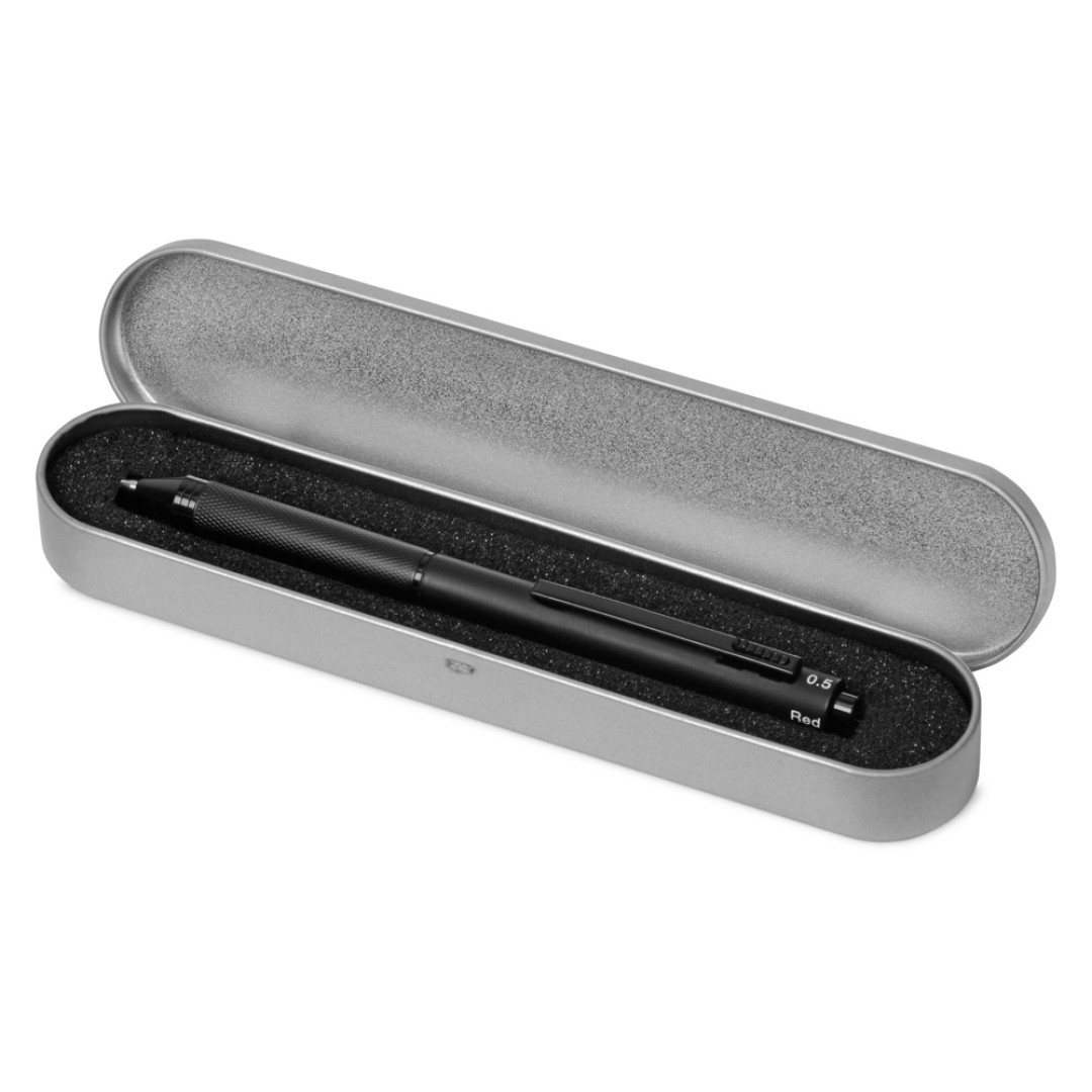 Ручка мультисистемная металлическая «System» в футляре, 3 цвета (красный, синий, черный) и карандаш