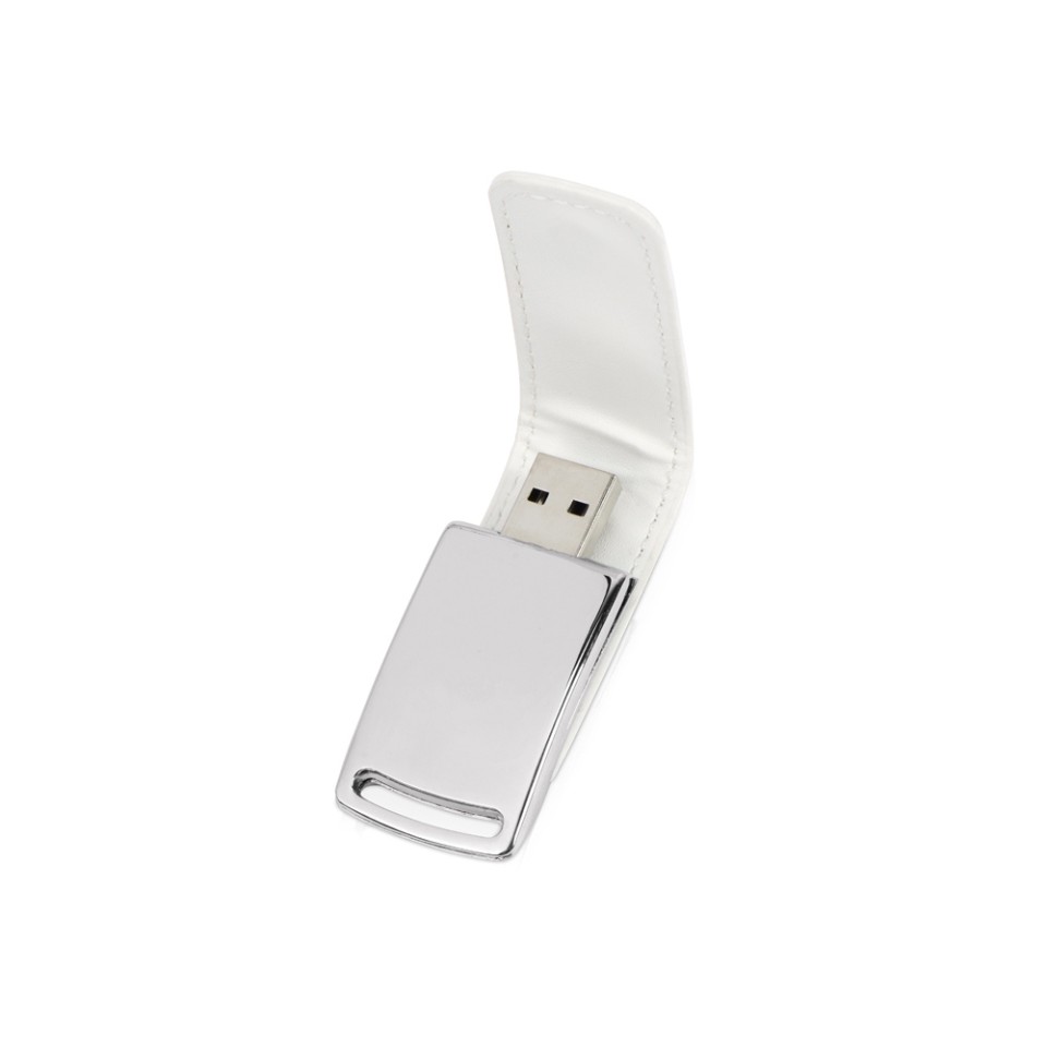 Флеш-карта USB 2.0 16 Gb с магнитным замком "Vigo", белый/серебристый