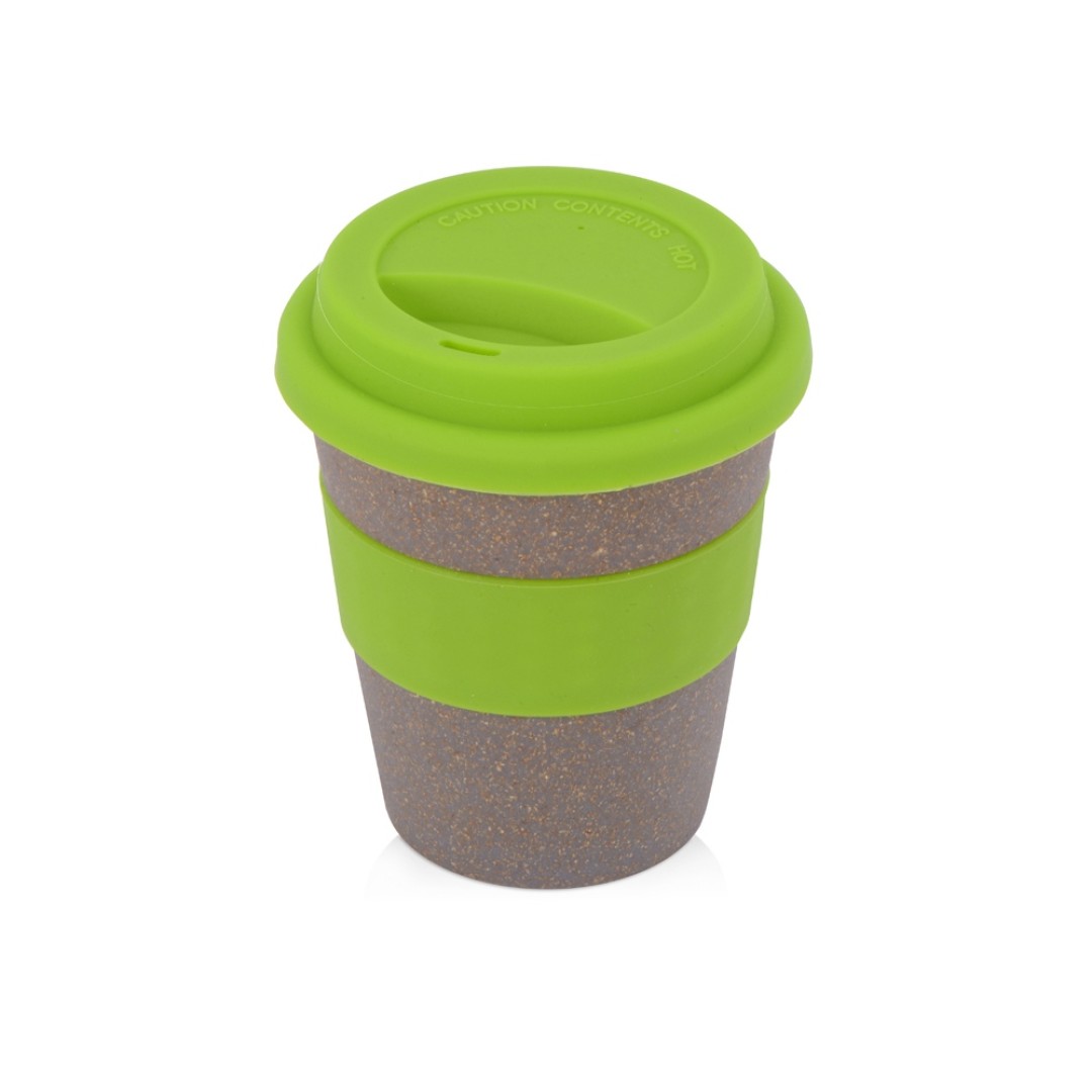 Стакан с силиконовой крышкой "Cafe", зеленое яблоко