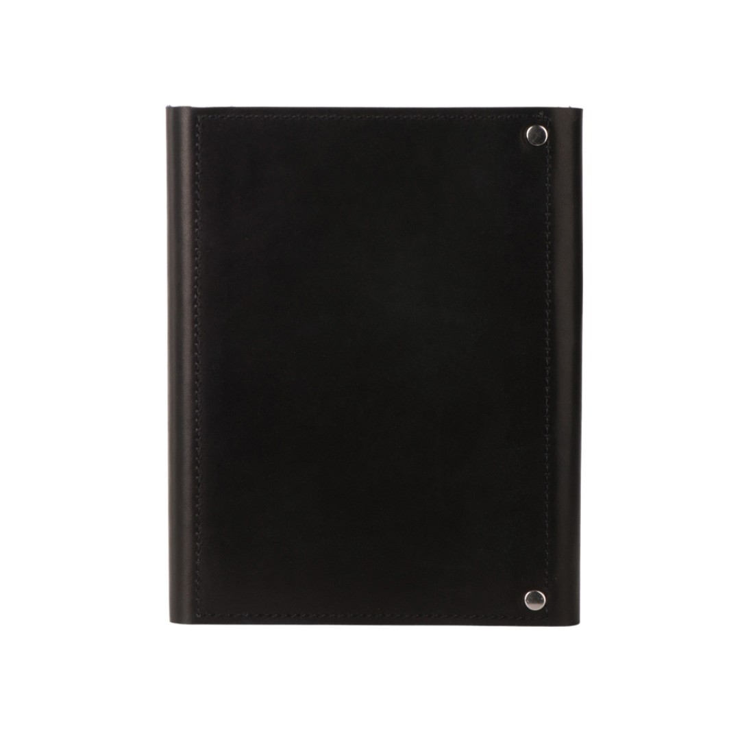 Блокнот кожаный А5 на кольцах, черный