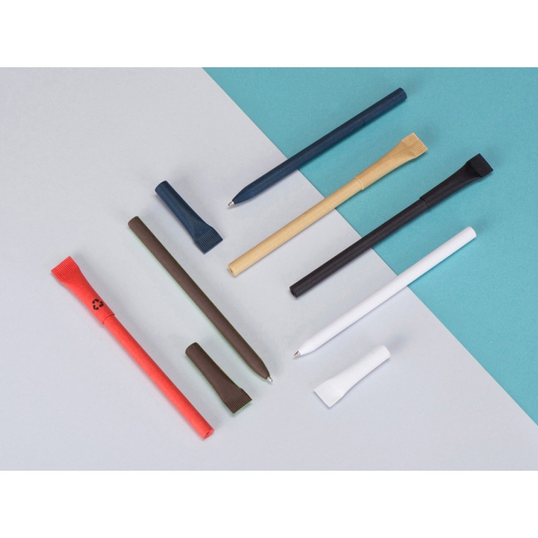 Ручка картонная с колпачком "Recycled", коричневый