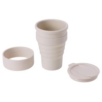 Силиконовый складной стакан "GoCup", бежевый