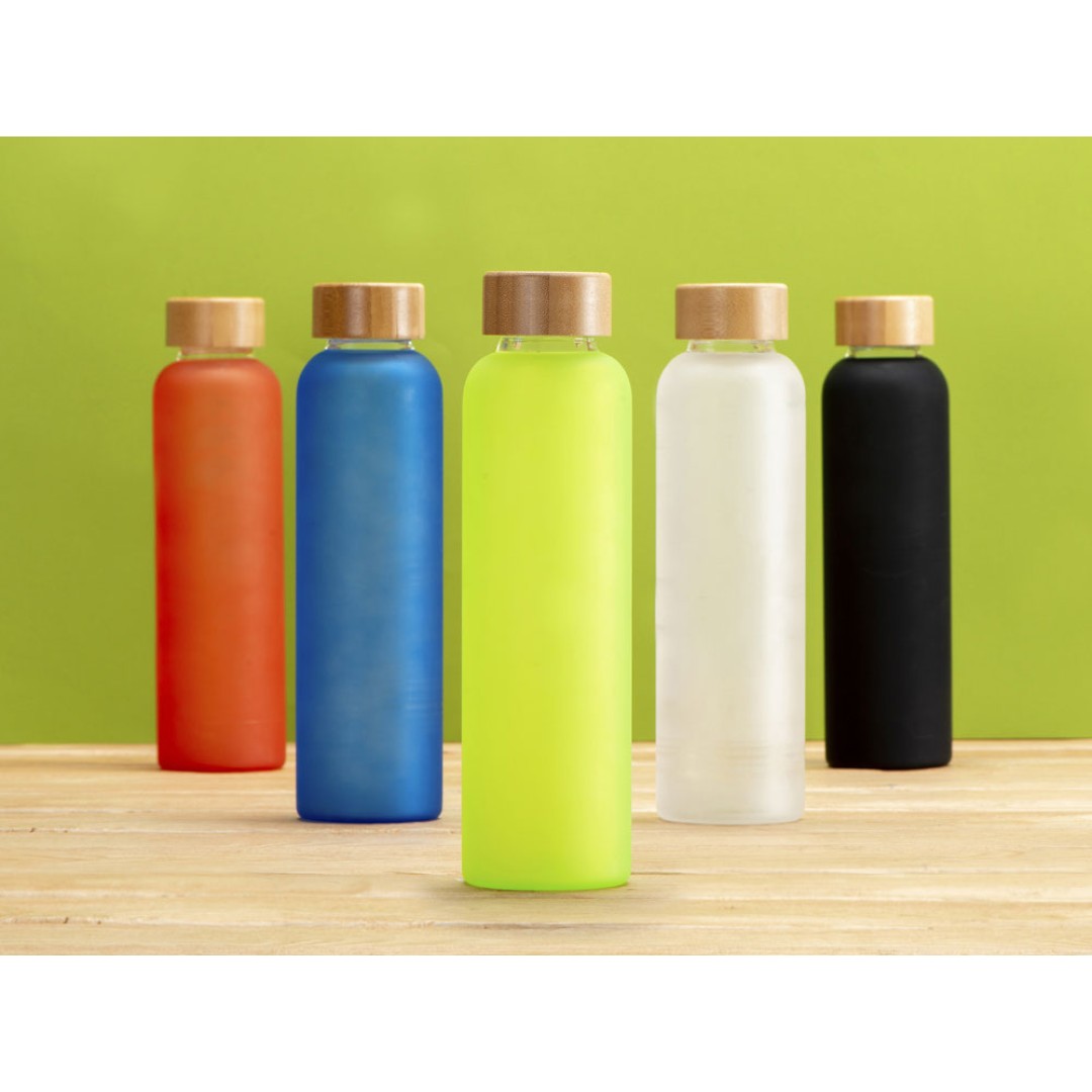 Стеклянная бутылка с бамбуковой крышкой «Foggy», 600мл, белый (Р)