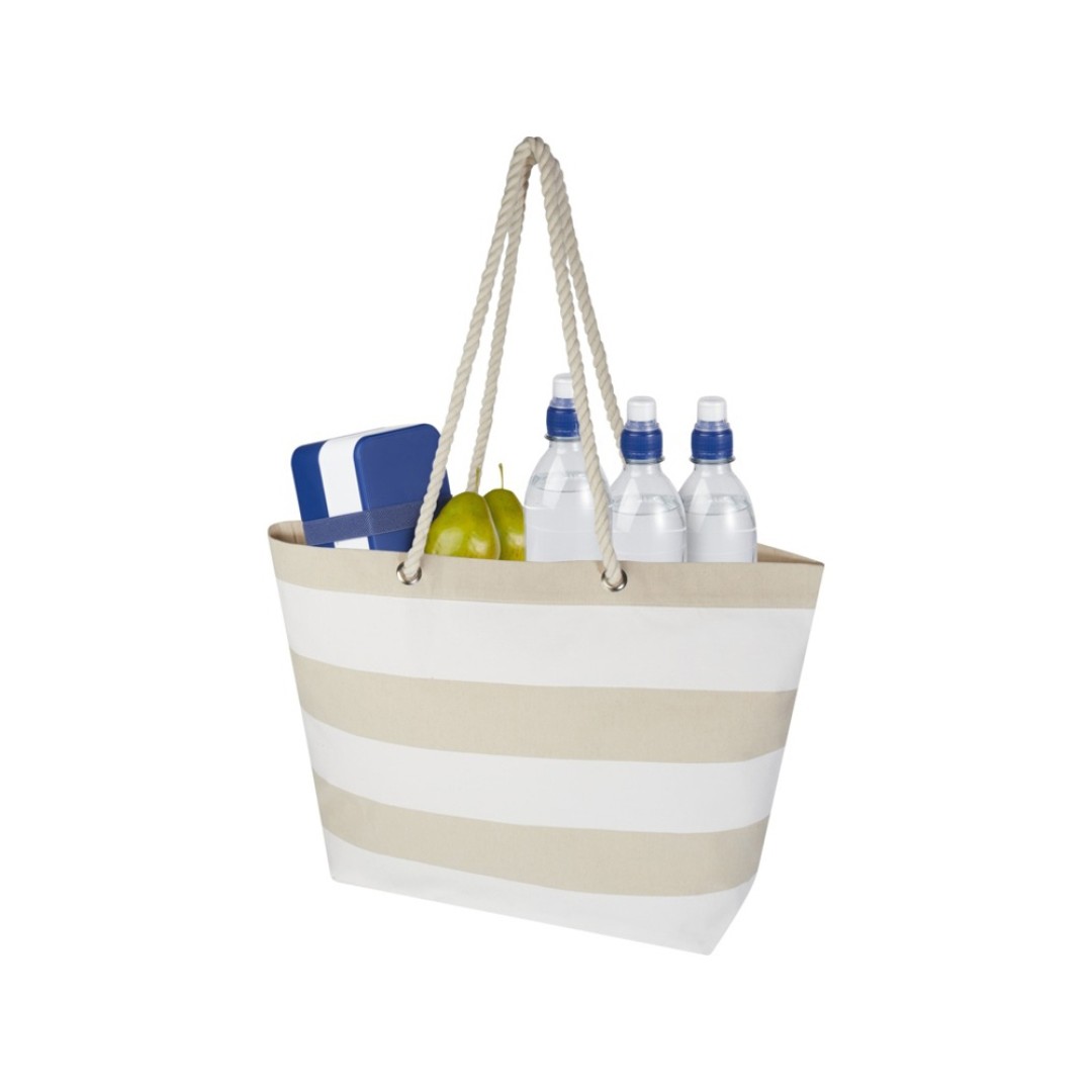 Florida пляжная эко-сумка из переработанного материала, сертифицированного по стандарту GRS, плотностью 270 г/м2 18L - Натуральный / Белый