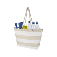 Florida пляжная эко-сумка из переработанного материала, сертифицированного по стандарту GRS, плотностью 270 г/м2 18L - Натуральный / Белый