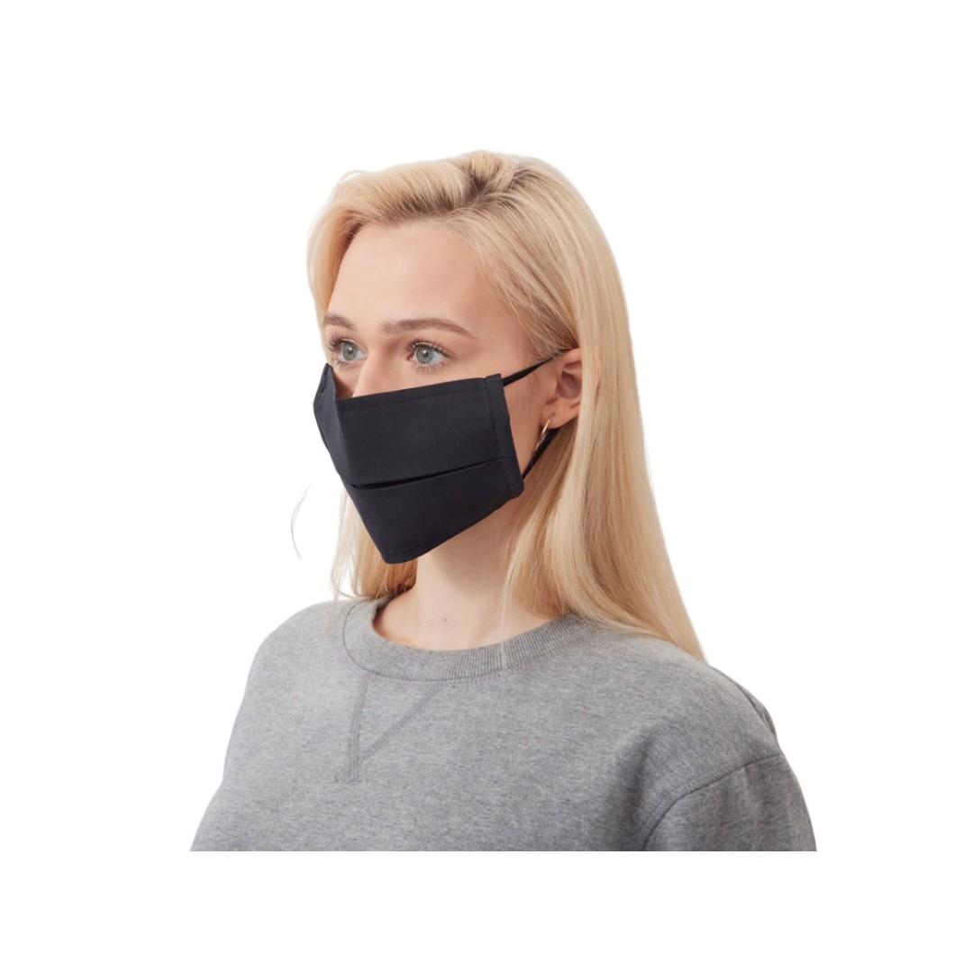 Маска для лица многоразовая из хлопка, черный