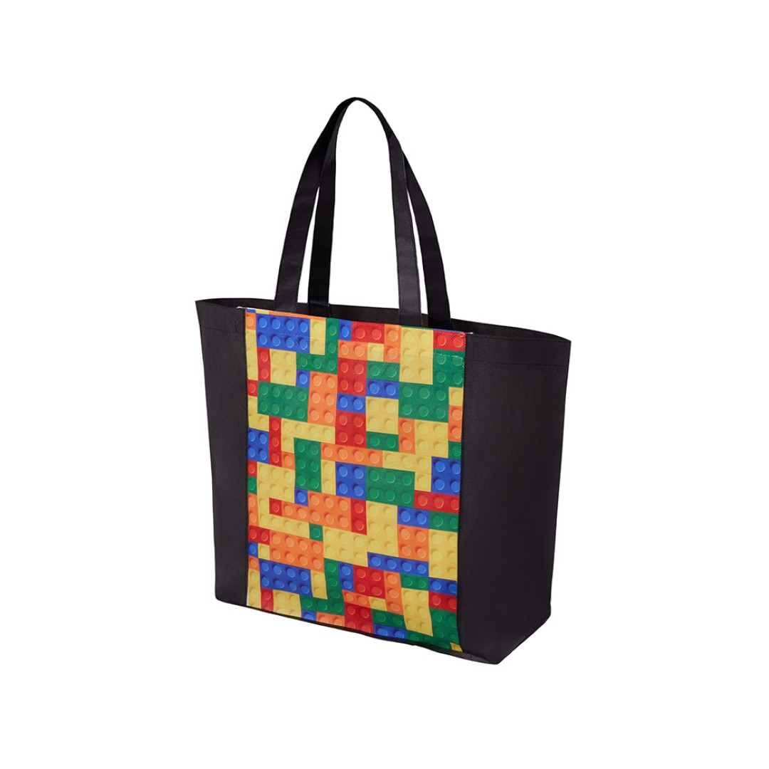 Сумка для шопинга с донной складкой и ручкой из нетканого PET материала