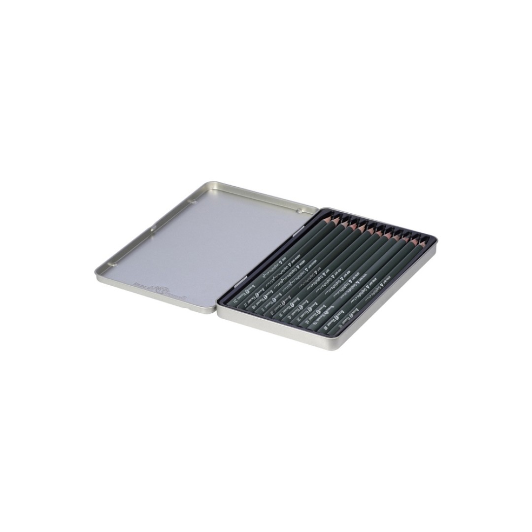 Набор чернографитовых карандашей  "Sketch & Art" ,12 шт. 2h-9b, металлическая коробка с ложементом