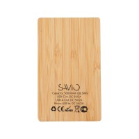 Внешний аккумулятор с подсветкой лого «Reedia S2», 5000 mAh, бамбук, черный