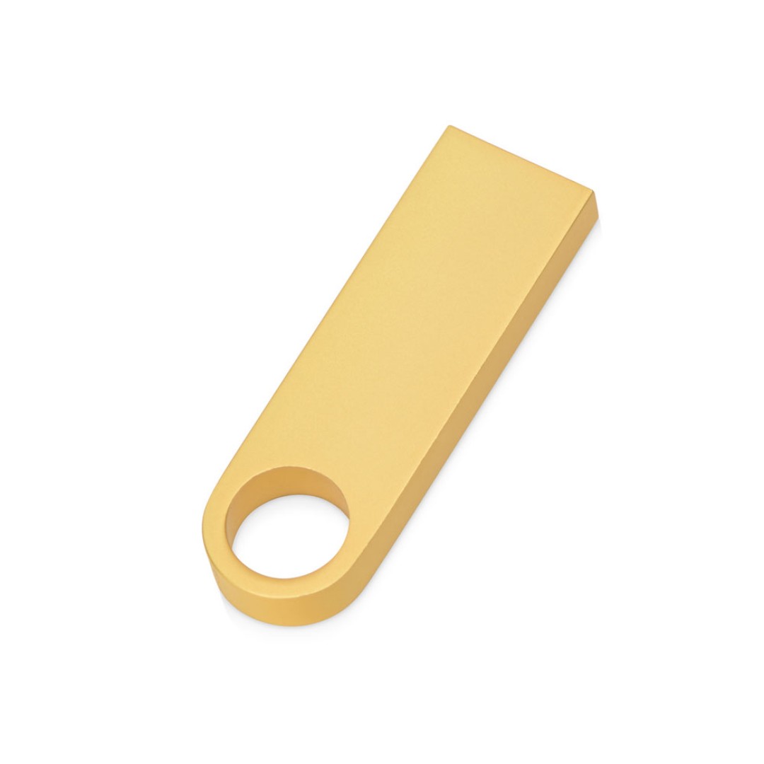 USB 2.0-флешка на 64 Гб с мини чипом и круглым отверстием, золотистыйй