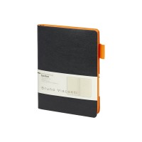 Ежедневник недатированный А5 "Boston", черный (оранжевый обрез)