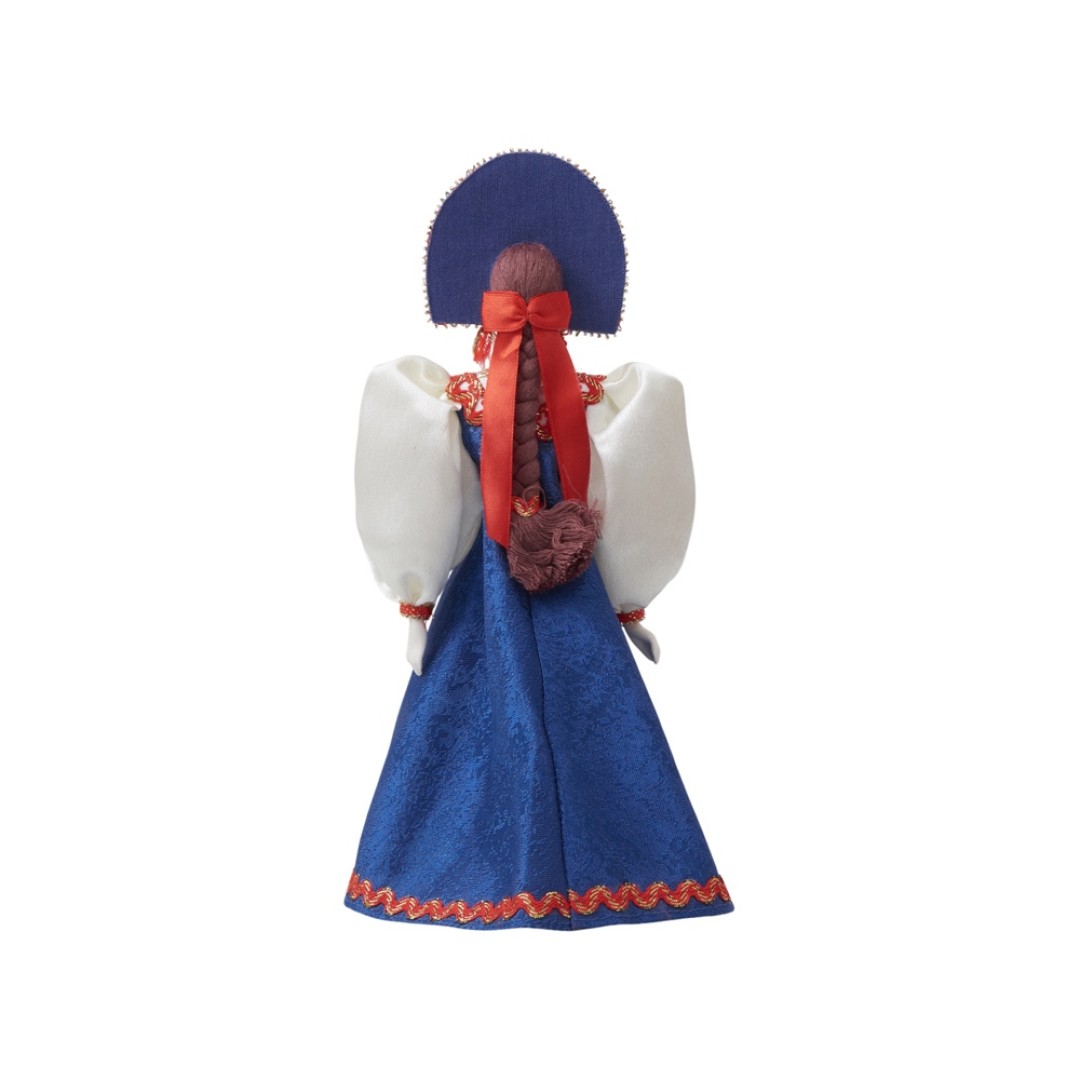 Подарочный набор: кукла фарфоровая, крем-мед, синий