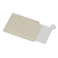 Зеркало в чехле "Style", серебристый/бежевый