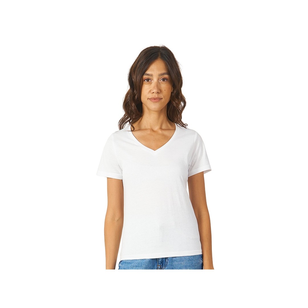 Футболка "Heavy Super Club" женская с V-образным вырезом, белый