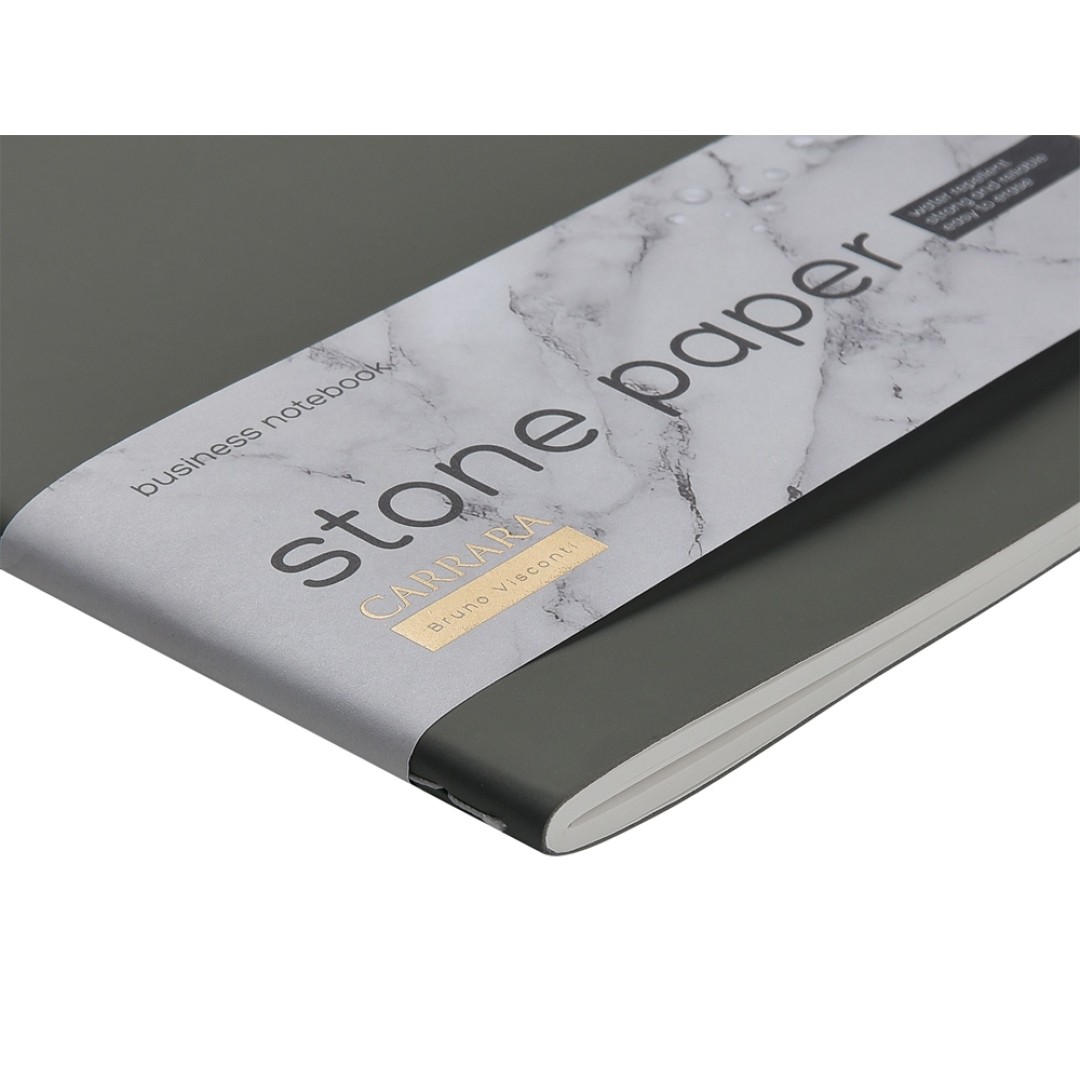 Тетрадь с каменной бумагой А5 "Carrara" 40 л., линейка, серый