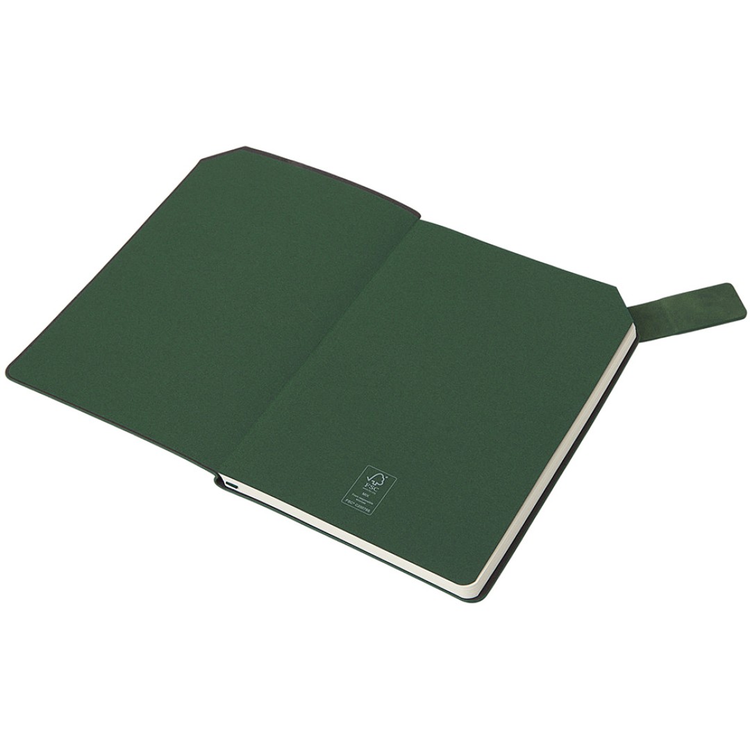 Блокнот А5 в гибкой обложке "Chaplin", зеленый