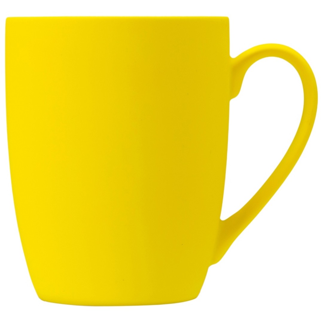 Кружка с покрытием soft-touch C1, желтый