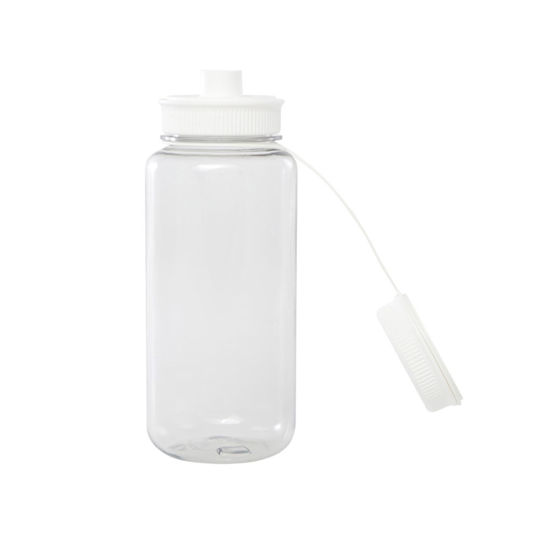 Спортивная бутылка Ryder из переработанного ПЭТ-пластика объемом 900 мл с многофункциональной крышкой, сертифицированная RCS - Белый