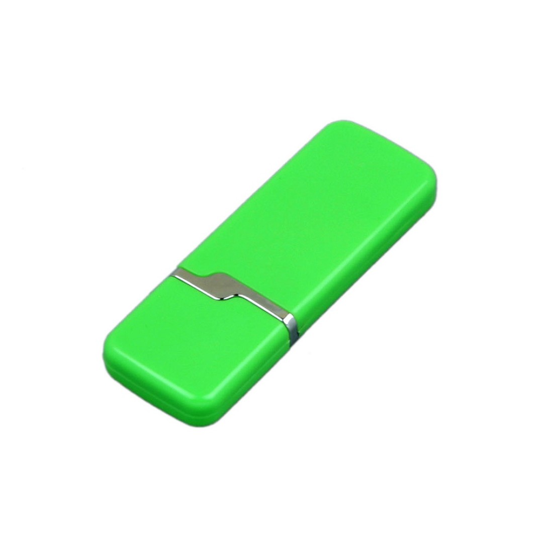 Флешка промо прямоугольной формы c оригинальным колпачком, 32 Гб, зеленый