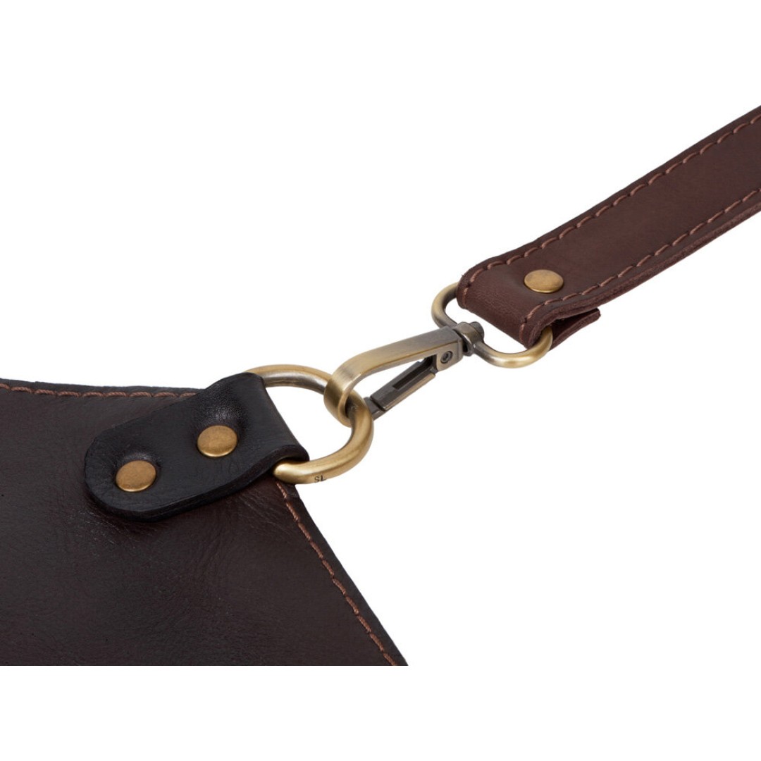 Набор: фартук из натуральной кожи в тубусе, темно-коричневый