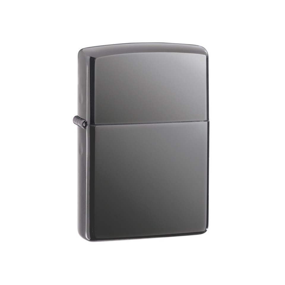 Зажигалка ZIPPO Classic с покрытием Black Ice, латунь/сталь, чёрная, глянцевая, 38x13x57 мм