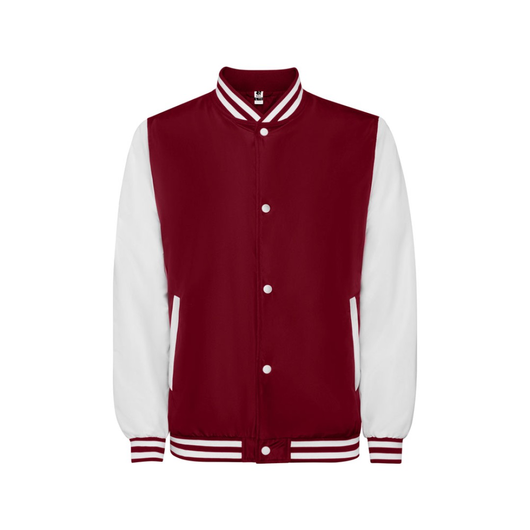 Бомбер утепленный «California» унисекс, гранатовый/белый