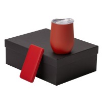 Подарочный набор с термокружкой и повербанком С2, 10000 mAh, красный