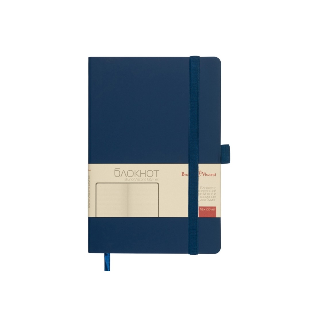 Блокнот А5  "City Flex" на резинке, синий