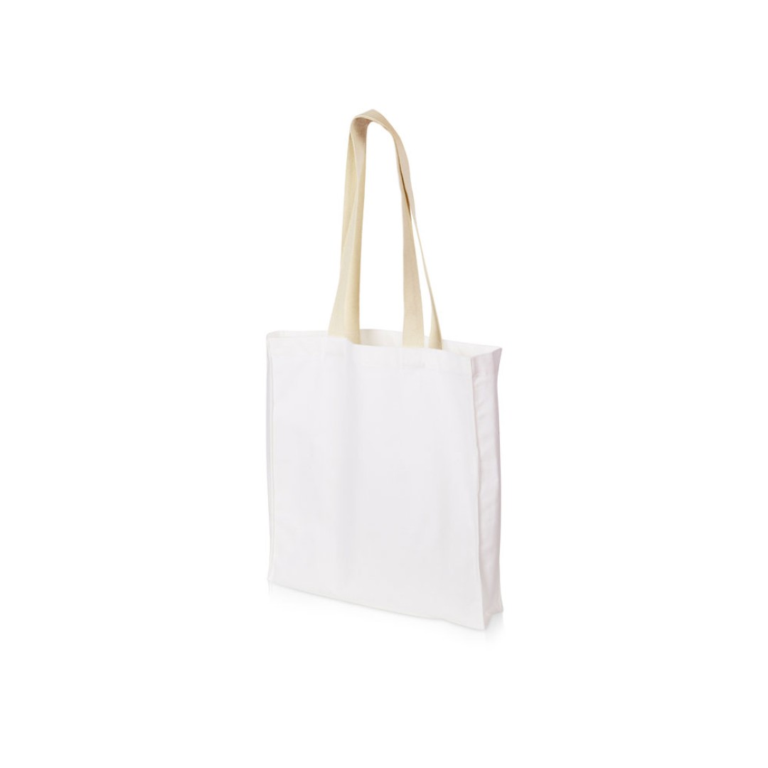 Сумка Donny из хлопка с донной складкой и парусиновыми ручками, белый