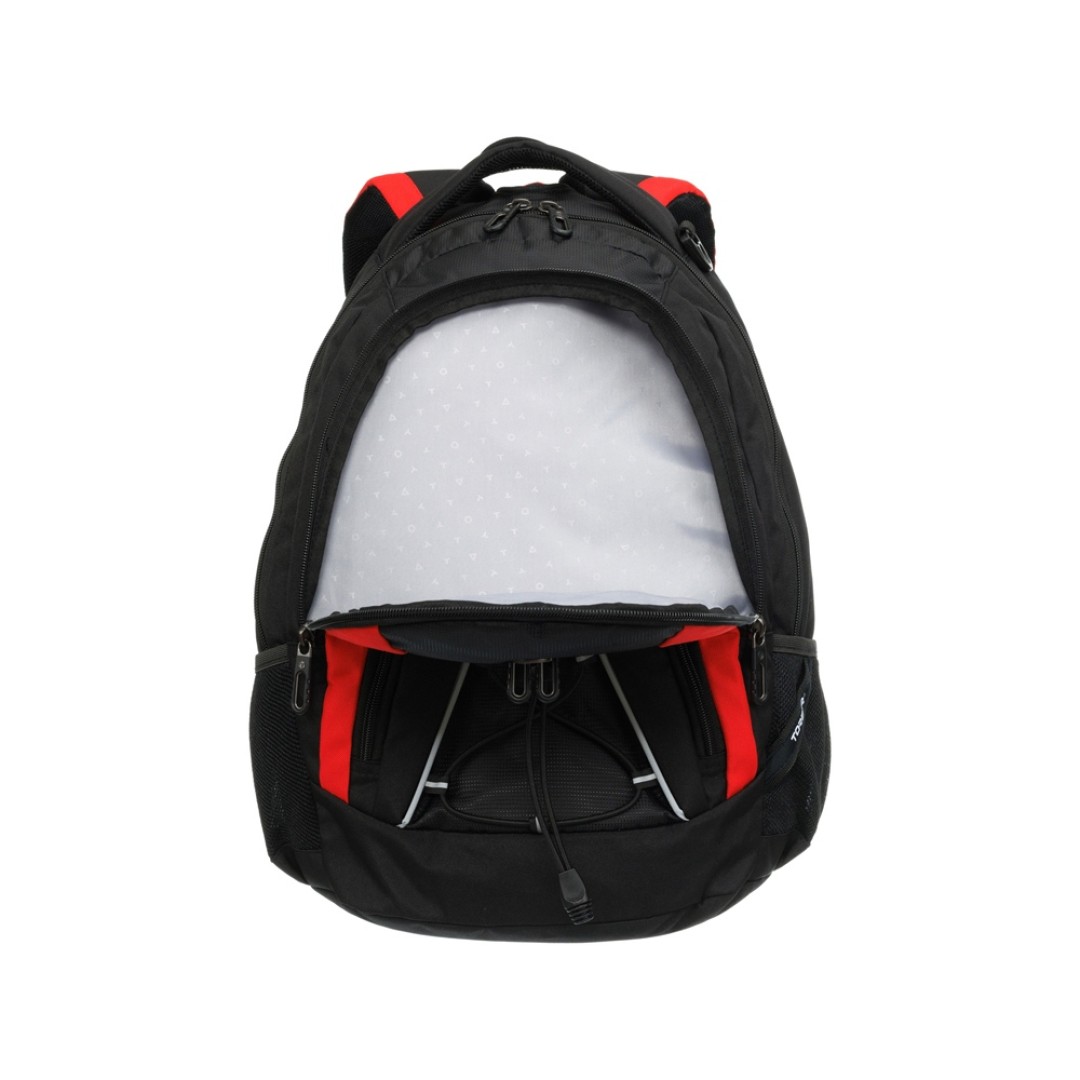 Рюкзак TORBER ROCKIT с отделением для ноутбука 15", черный/красный, полиэстер, 33х19х45 см, 28 л