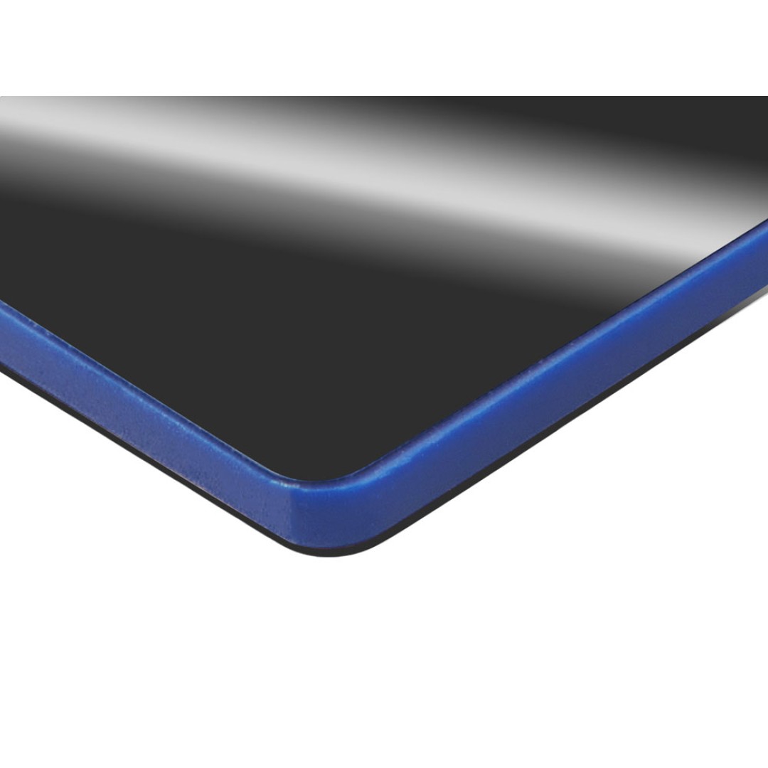 Металлический брелок с пластиковой цветной вставкой "SteelPop Rct", серебристый с синим