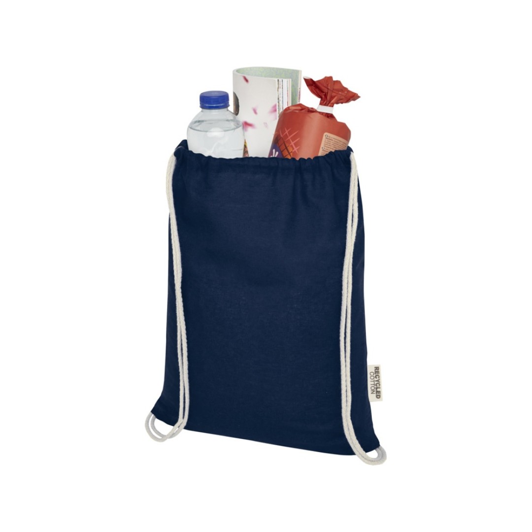 Oregon сумка-кисет из переработанного хлопка, сертифицированного согласно GRS, плотностью 140 г/м2 - Темно - синий