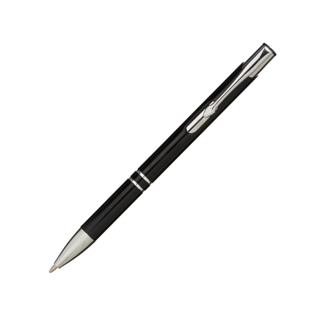 Алюминиевая шариковая кнопочная ручка Moneta, черные чернила, черный