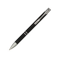 Алюминиевая шариковая кнопочная ручка Moneta, черные чернила, черный