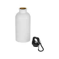 Oregon одностенная бутылка для воды с карабином, изготовленная из нержавеющей стали, сертифицированной по стандарту RCS, объемом 400 мл - Белый