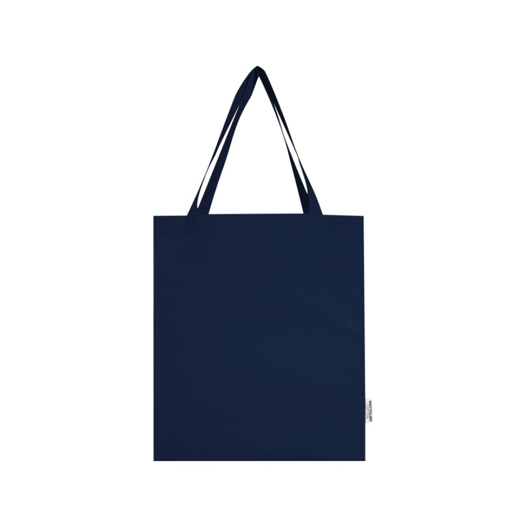 Madras эко- сумка с ластовицей из переработанного хлопка, сертифицированного согласно GRS, плотностью 140 г/м2 - Темно - синий