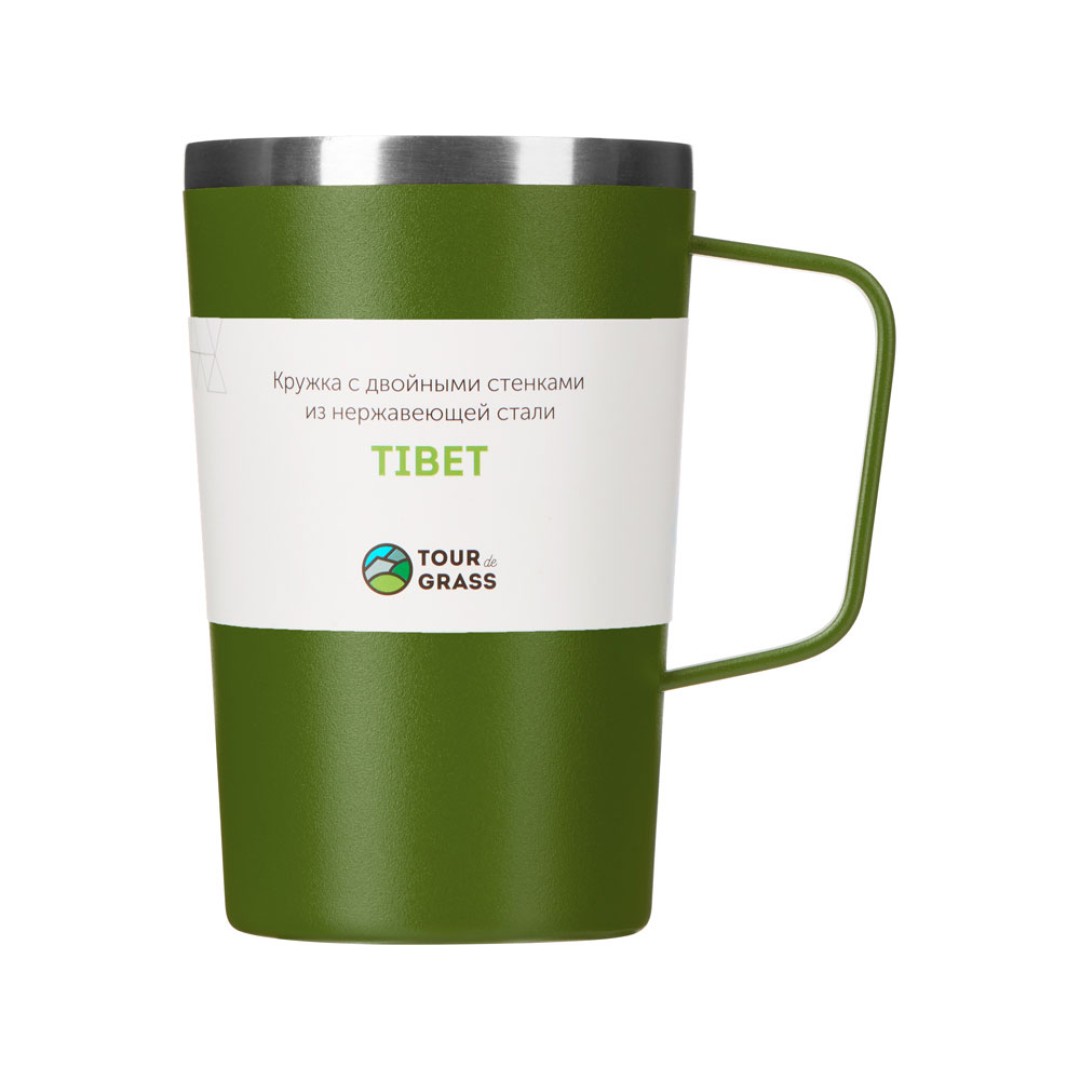 Стальная кружка с двойными стенками и порошковым покрытием "Tibet", хаки