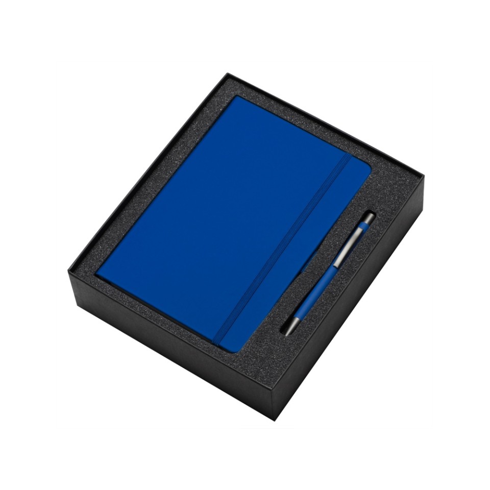 Подарочный набор Vision Pro soft-touch с ручкой и блокнотом А5, синий