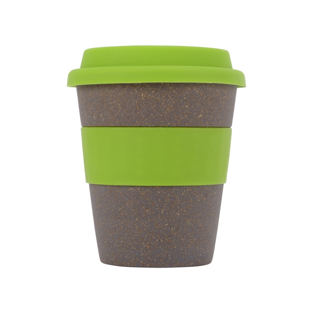 Стакан с силиконовой крышкой "Cafe", зеленое яблоко