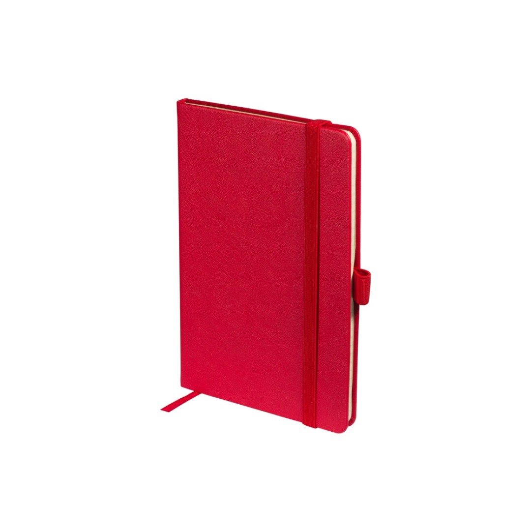 Блокнот А5  "City" на резинке, красный