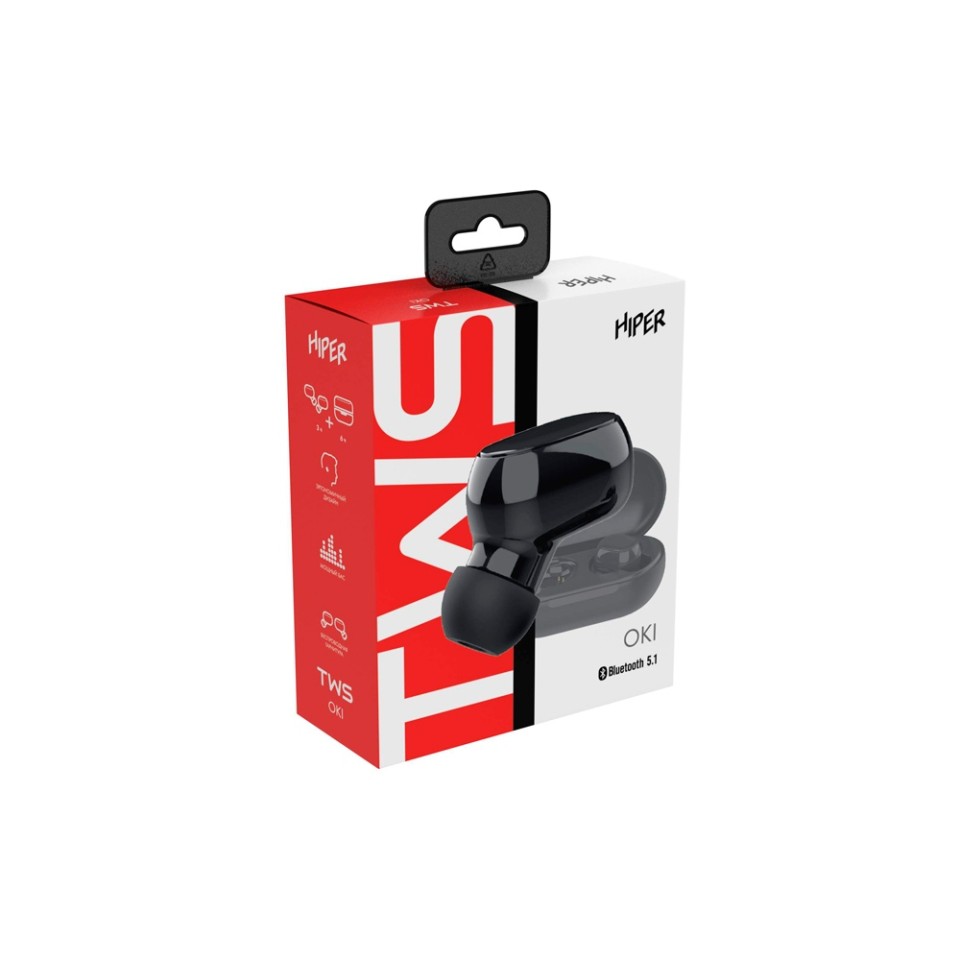 Беспроводные наушники HIPER TWS OKI Black (HTW-LX1) Bluetooth 5.0 гарнитура, Черный (Р)
