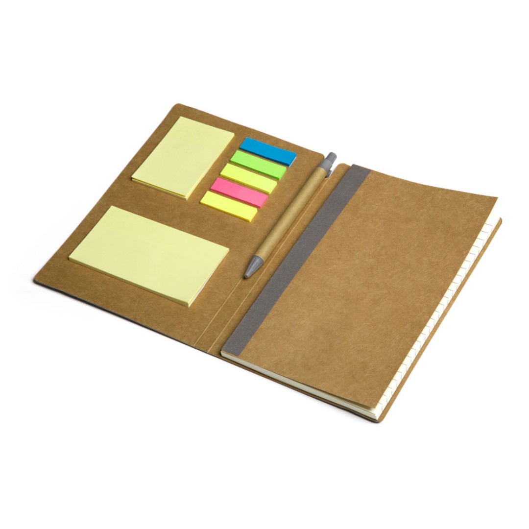 Блокнот с ручкой и набором стикеров А5 "Write and stick", серый