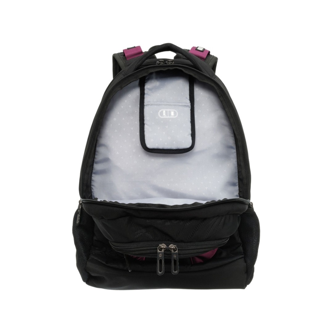 Рюкзак TORBER XPLOR с отделением для ноутбука 15", чёрный/бордовый, полиэстер 600D, 35x20x47 см, 33л