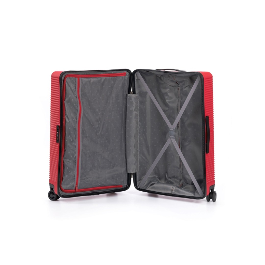 Чемодан TORBER Elton, красный, ABS-пластик, 47 х 32 х 78 см, 96 л