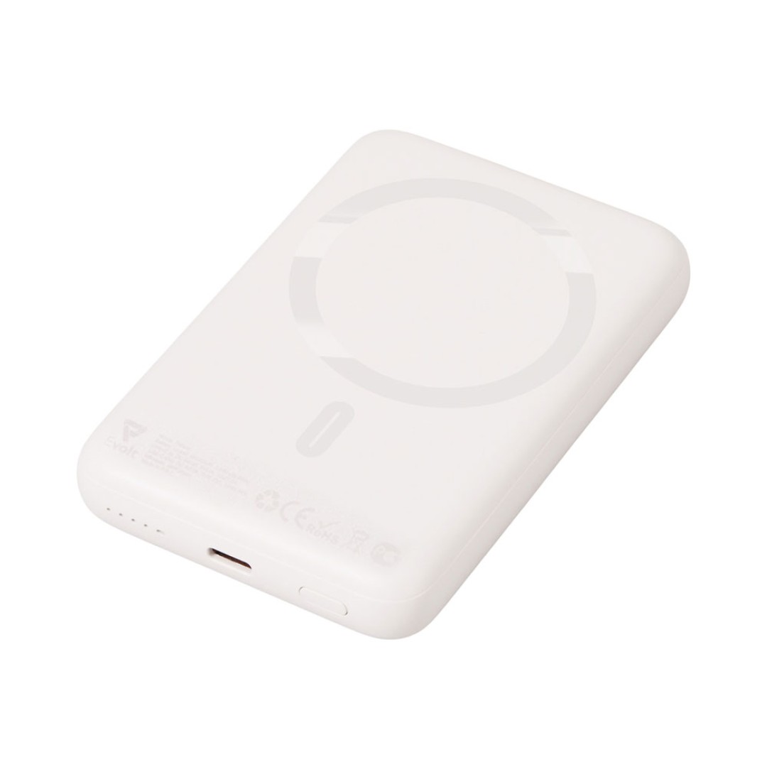 Магнитный внешний беспроводной аккумулятор «Polarix», QC/PD, 10000 мАч, слоновая кость