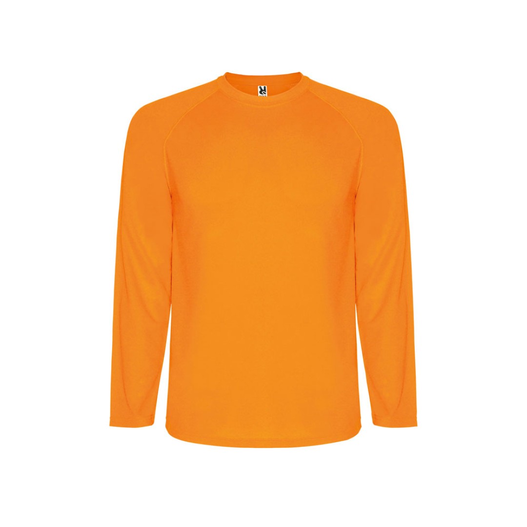 Футболка "Montecarlo " мужская с длинным рукавом, неоновый оранжевый