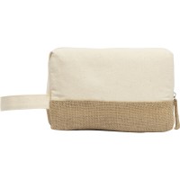 Косметичка "Jute" с ручкой из хлопка и джута, натуральный