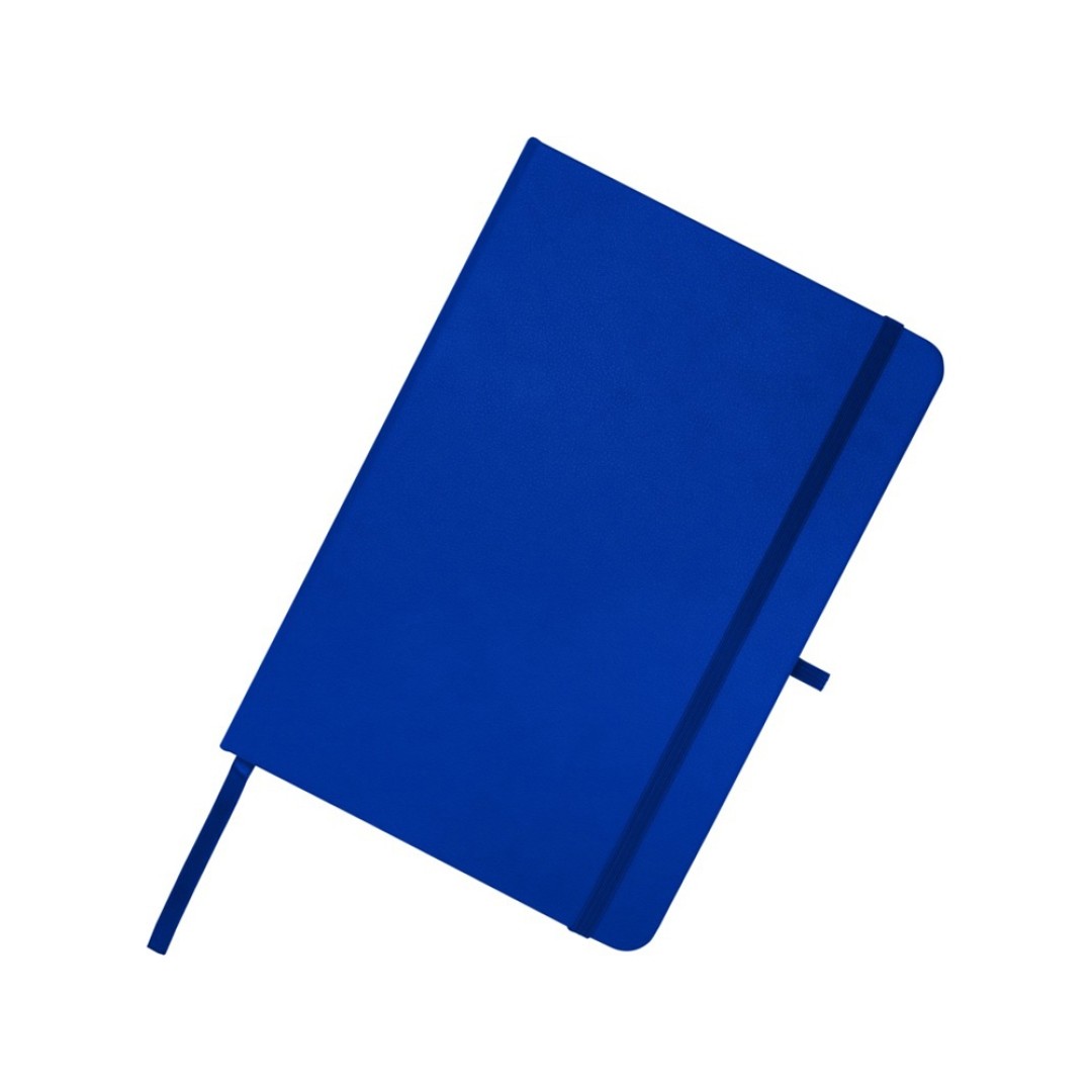 Teak блокнот А5 из переработан. материала в твердой обложке с линован. страницами - Ярко-синий