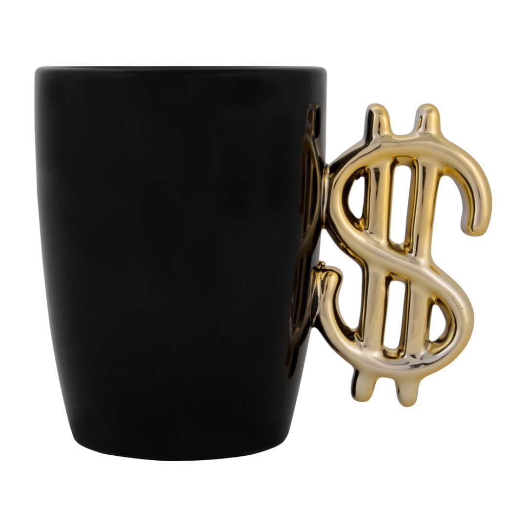 Кружка «Доллар», черный/золотистый (Р)